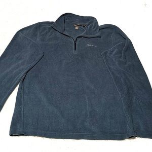 Eddie Bauer blue quarter zip fleece, size L